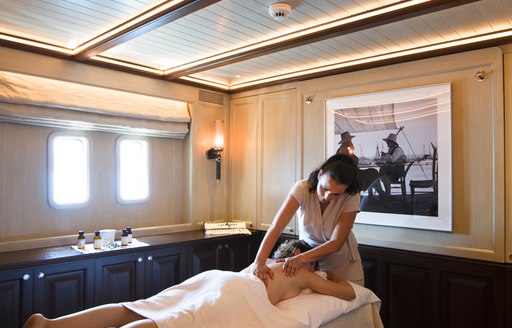 Massage cabin onboard SY Satori