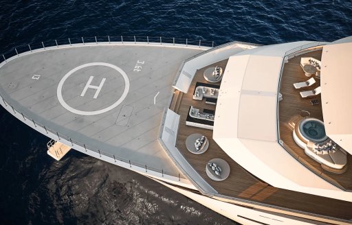 Overview of helipad onboard charter yacht RENAISSANCE