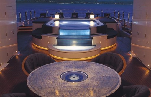 The exterior Jacuzzi included on superyacht 'Lady Lola'