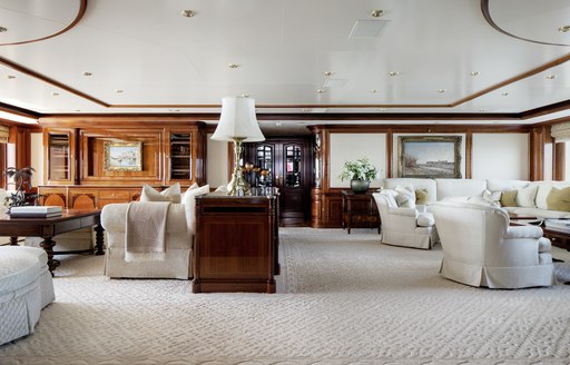 Main salon on megayacht TITANIA from Lurssen