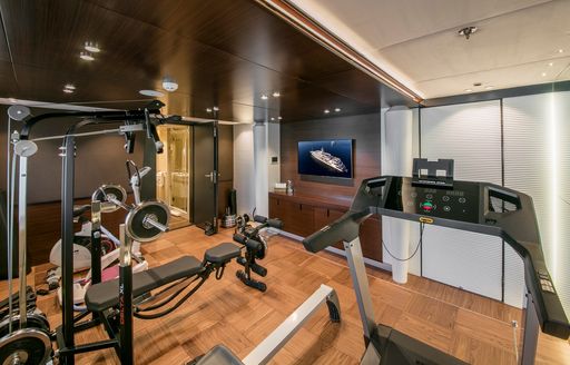 Charter yacht KATINA gym and equipment