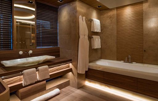 Ensuite facility onboard charter yacht LIFE SAGA