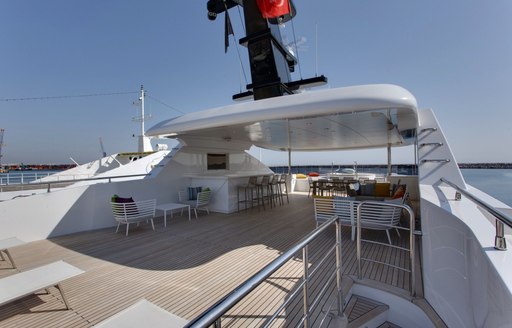 upperdeck of superyacht BEBE