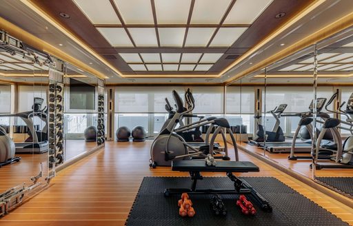 gym onboard luxury superyacht charter