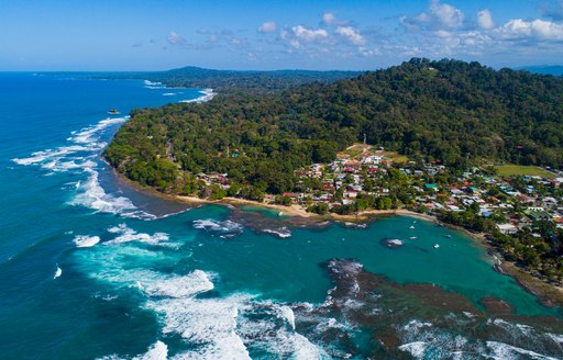 Aerial view of Puerto Viejo, Costa Rica