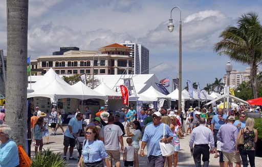 Show attendees at Palm Beach Boat Show