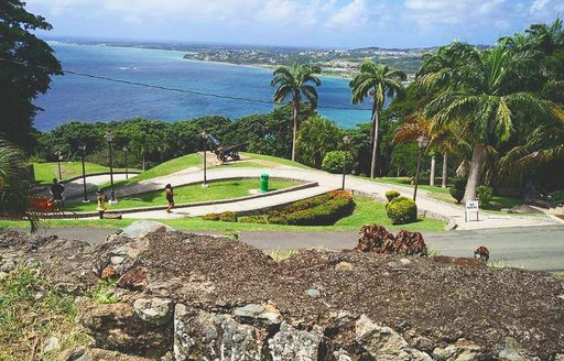 Fort King George Trinidad & Tobago view of hill and water