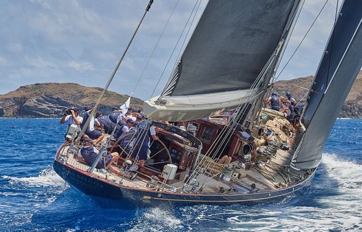 Yacht competing in St Barths Bucket Regatta