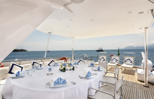 Al fresco dining on-board superyacht ANTISAN