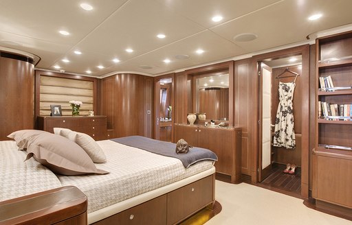 sophisticated master suite on board superyacht Masteka 2