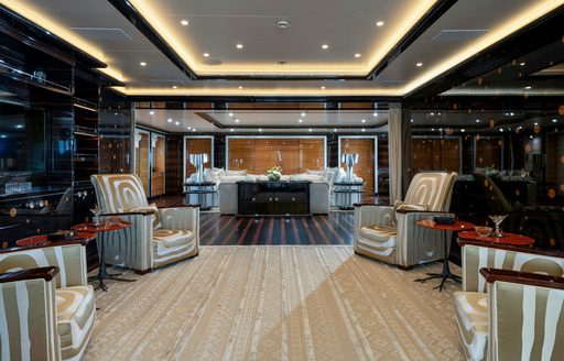 Charter yacht ALFA NERO interior seating area