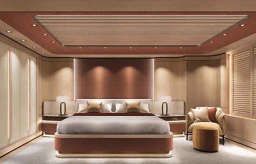 Double guest cabin onboard superyacht charter O'MADELEINE