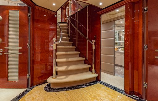 Charter yacht I LOVE THIS BOAT interiors staircase