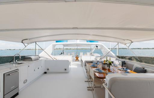 Charter yacht SKY sun deck overview