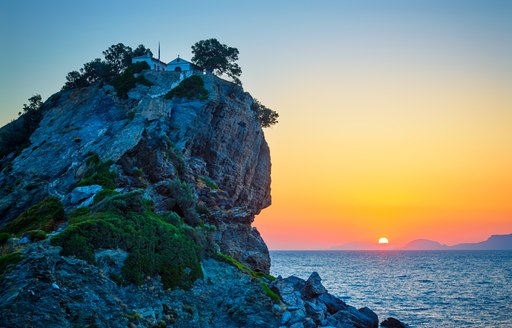 Rock on Alonissos in the Sporades Islands, Greece 