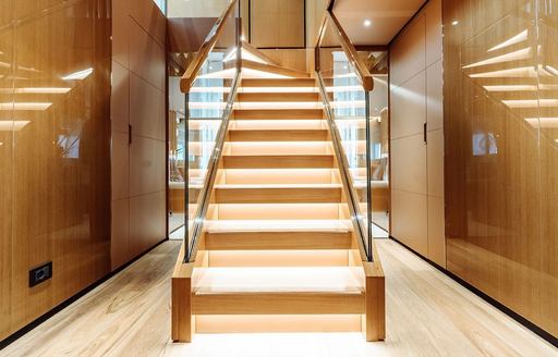 Charter yacht EROLIA interior staircase