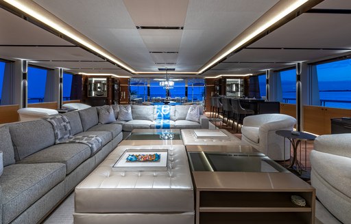 Main salon onboard Charter yacht TOP FIVE II