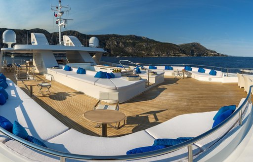 Superyacht Serenity's exterior decks