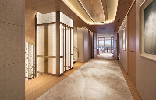 Main deck foyer on board charter yacht KENSHO