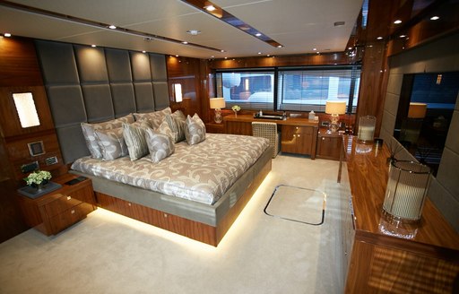 Master suite on board luxury superyacht 