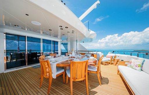 Charter yacht AS YOU WISH exterior dining option