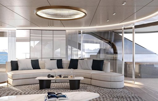 main salon of benetti superyacht rebeca