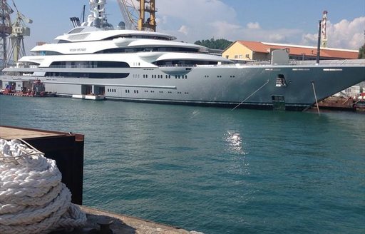 Superyacht 'Ocean Victory' being fuelled in Bar Antivari, Montenegro