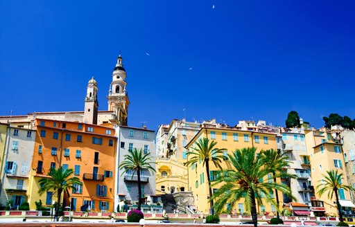 Brightly painted buildings in South of France