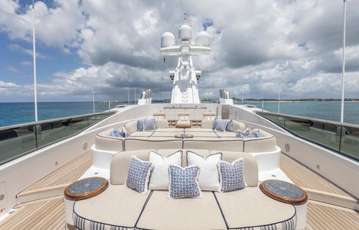 Charter yacht GIGIA sun deck and sun pads