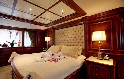 Master cabin berth onboard charter yacht NOMAD