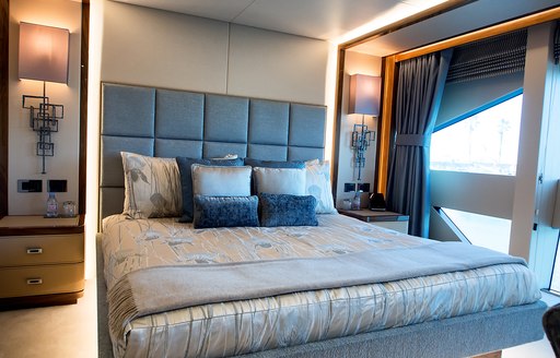 tranquil master suite aboard charter yacht Princess AVK 