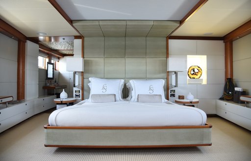 Master suite onboard MY Life Saga