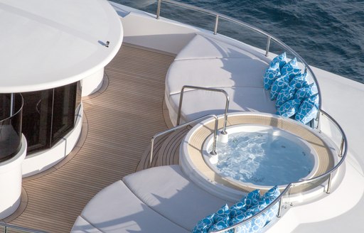 An aerial view showing the Jacuzi full of water on board superyacht DREAM