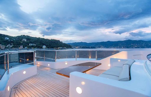 Foredeck of luxury yacht DIANE