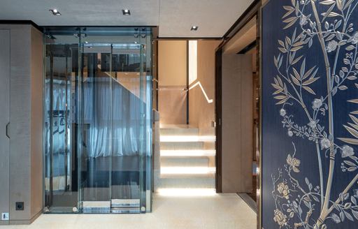 Charter yacht ROSE D'OR elevator and lobby
