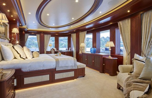 Owne's suite aboard superyacht ARETI