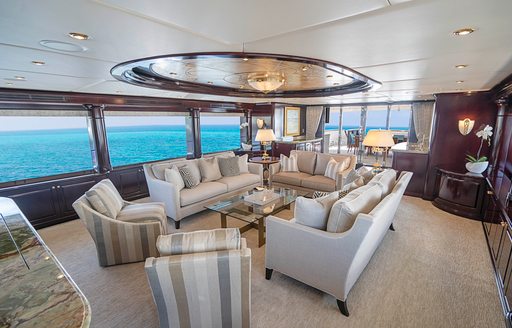 Charter yacht MISS CHRISTINE upper salon lounge