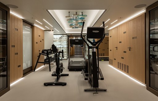 gym on board superyacht la datcha