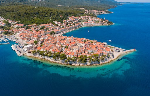 Aerial view of Korcula