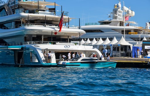 superyacht go with tender garage at monaco yacht show