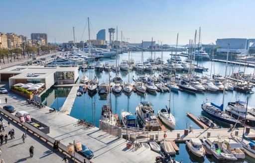 MYBA Charter Show at the Marina Port Vell in Barcelona