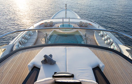 Sundeck on motor yacht KISMET as seen from observation deck