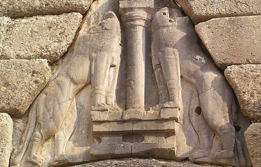 Lion emblem on Lion Gate at Mycenae