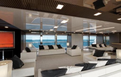 Charter yacht SEVEN SINS interior lounge