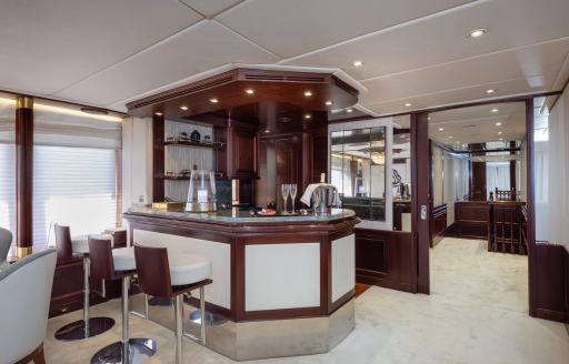 Charter yacht AKIRA ONE interior wet bar