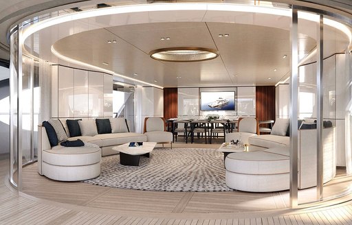 salon on board luxury yacht rebeca