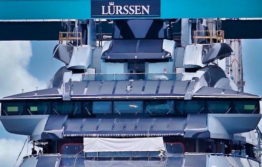 Lurssen megayacht NORD aft close-up view of superstructure