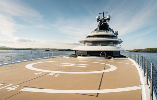 Helipad onboard superyacht charter KISMET 