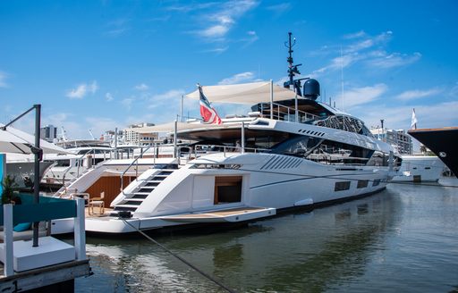 Charter yacht LEL on display at Palm Beach International Boat Show
