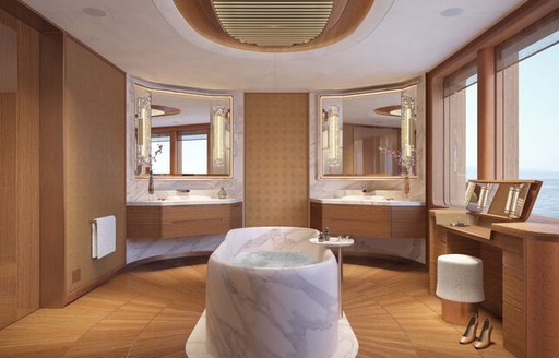 Master ensuite on board charter yacht KENSHO